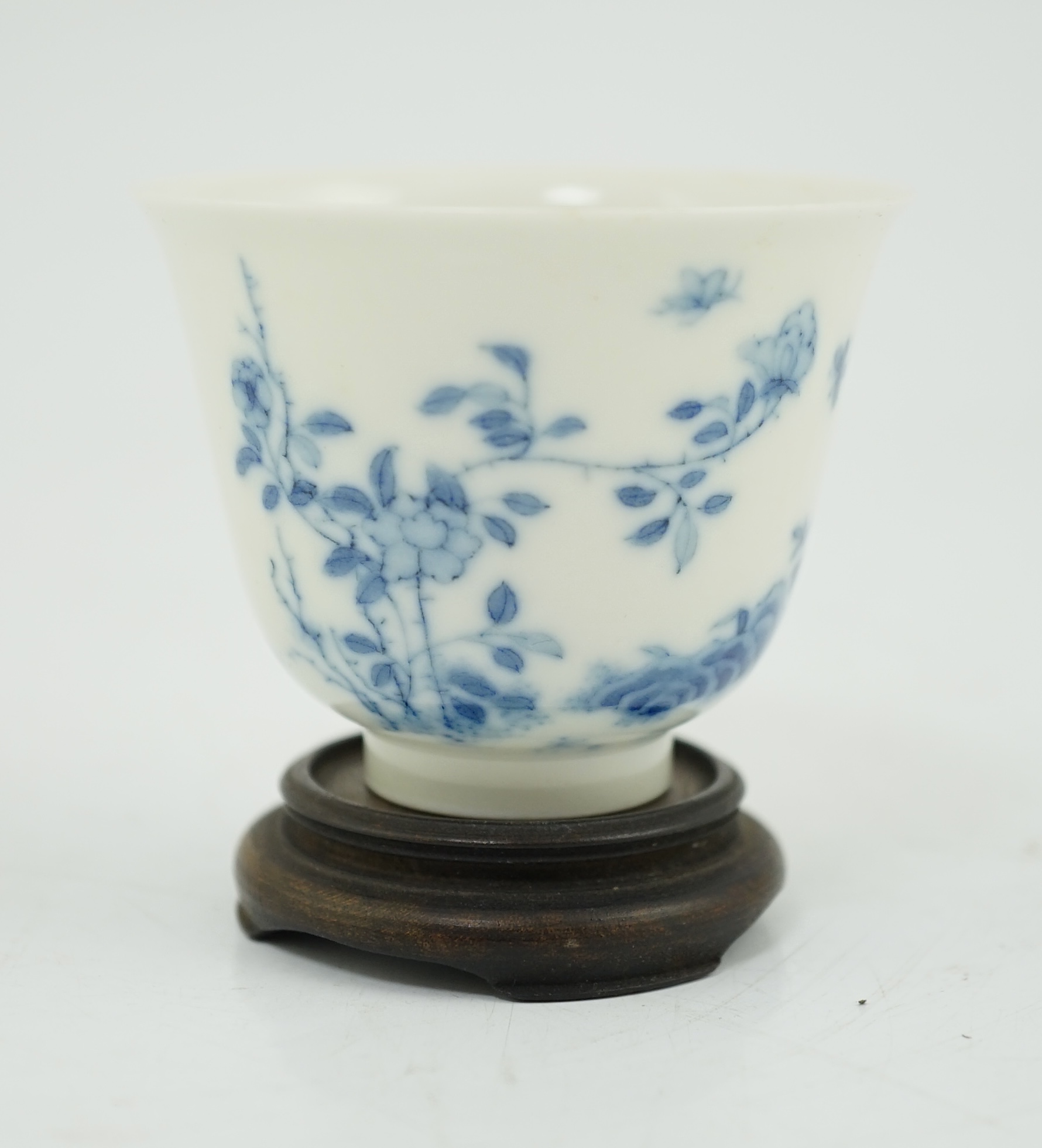 A Chinese blue and white 'month' cup, Kangxi mark, probably late 19th century